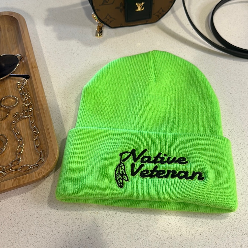 Neon Green Veteran Beenie